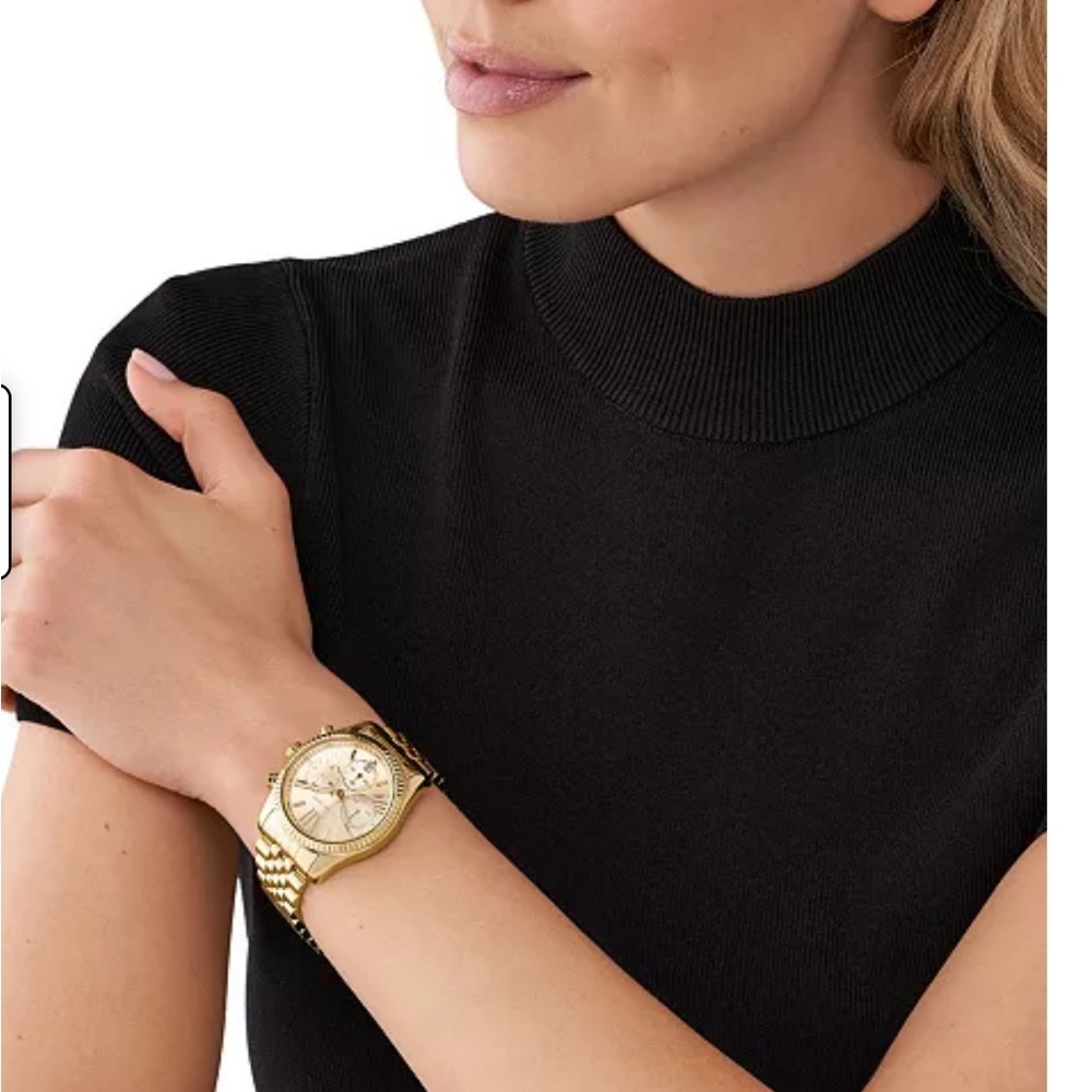 Michael Kors Gold Stainless Steel Women's Chronograph Watch - Picture 2 of 5